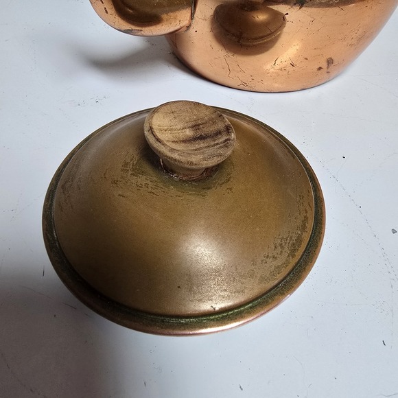 Vintage Tagus Portugal No. R.50 Solid Copper Goose Neck Tea Pot Kettle 32 oz. - Picture 6 of 11